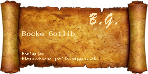 Bocke Gotlib névjegykártya